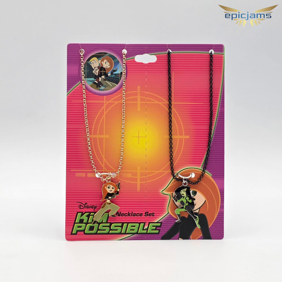 Disney Kim Possible Kim & Shego Best Friends Necklace Set New - Picture 1 of 1